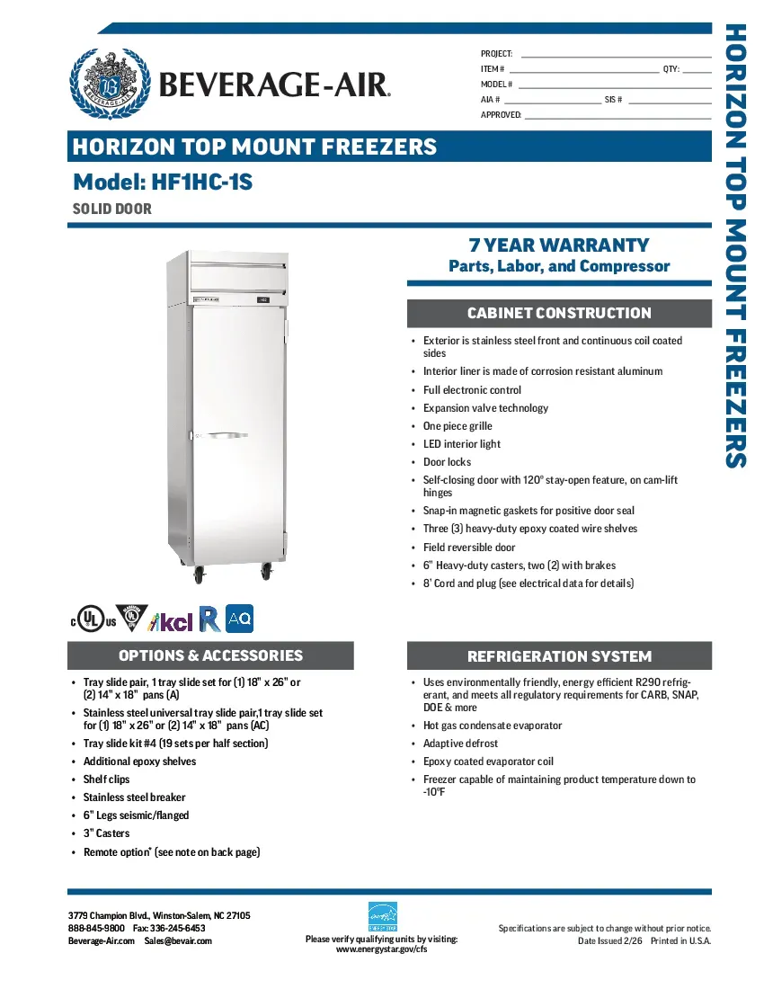 beverage-air-hf1hc-1sspecsheet.pdf