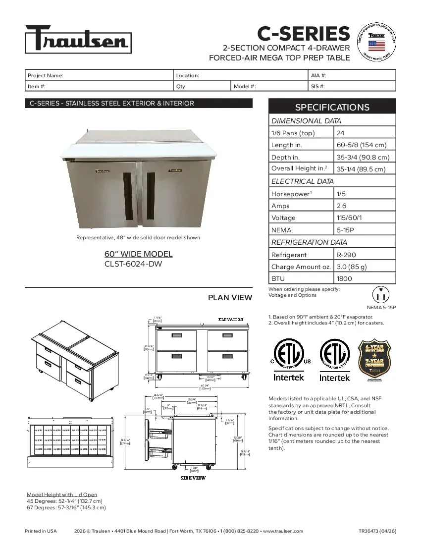traulsen-clst-6024-dwspecsheet.pdf