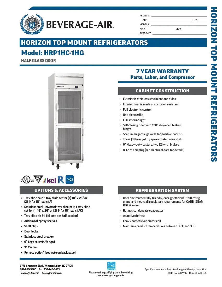 beverage-air-hrp1hc-1hgspecsheet.pdf