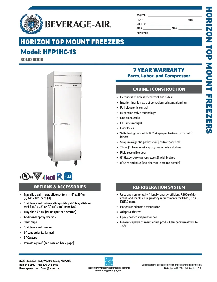 beverage-air-hfp1hc-1sspecsheet.pdf