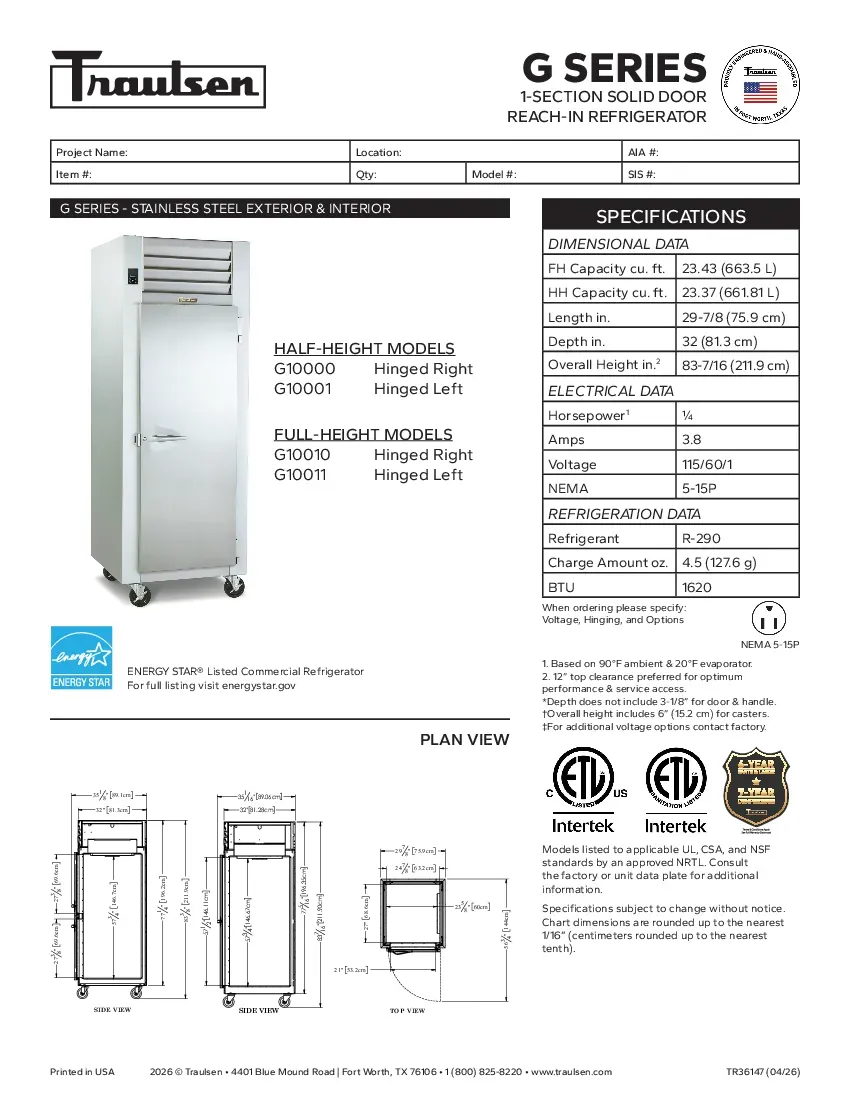 traulsen-g1000specsheet.pdf