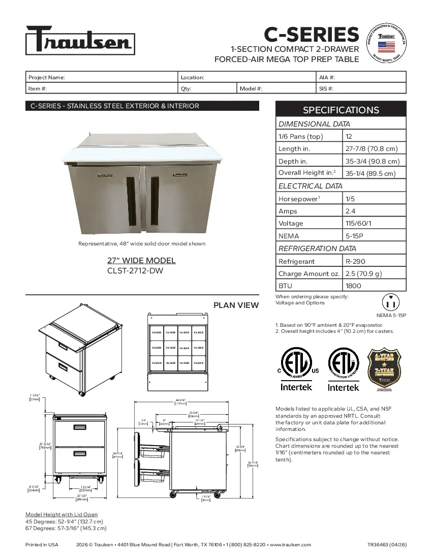 traulsen-clst-2712-dwspecsheet.pdf