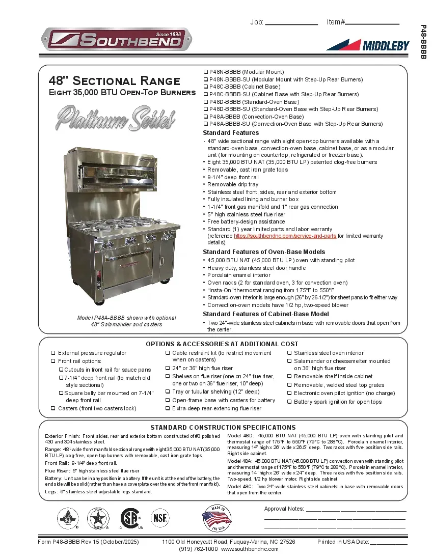 southbend-p48a-bbbbspecsheet.pdf