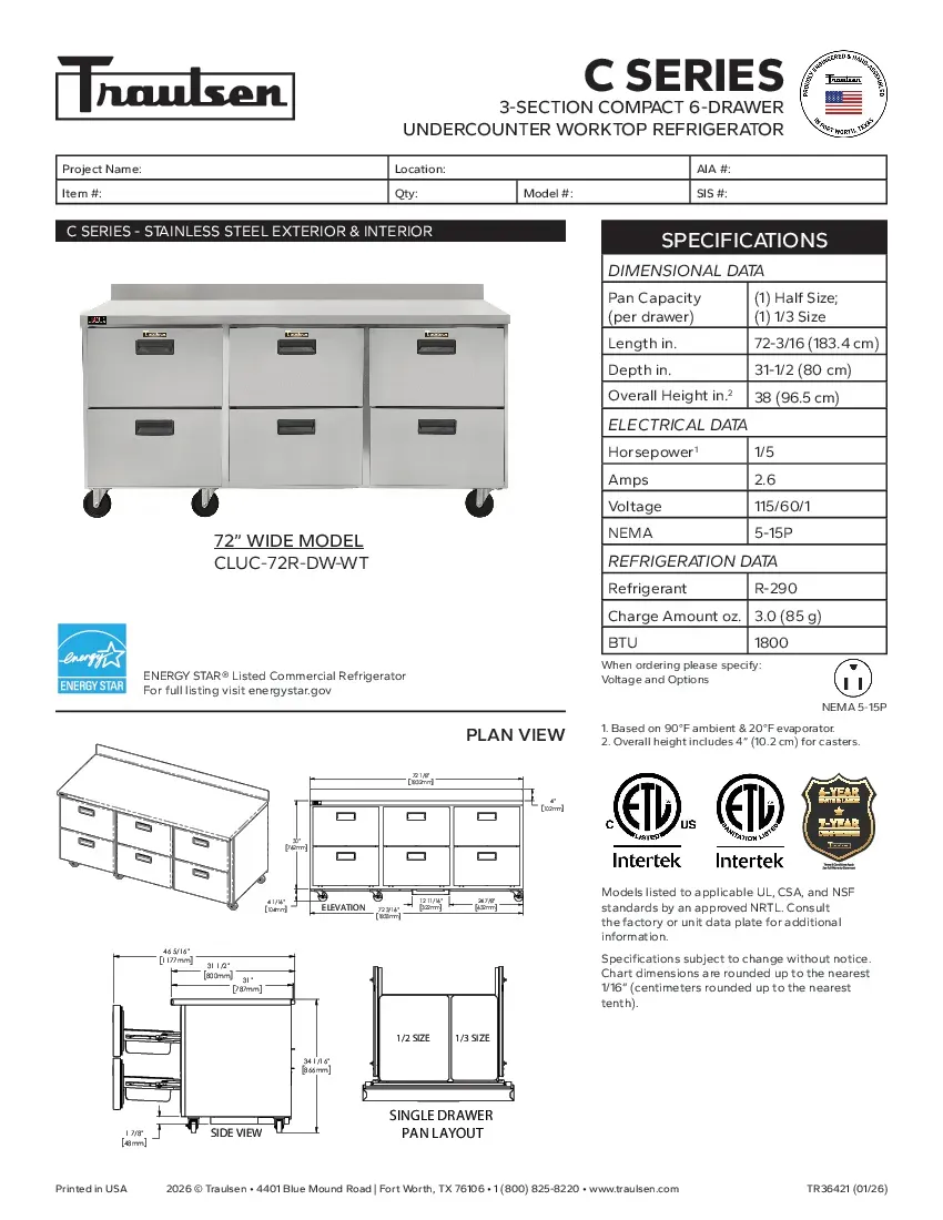 traulsen-cluc-72r-dw-wtspecsheet.pdf