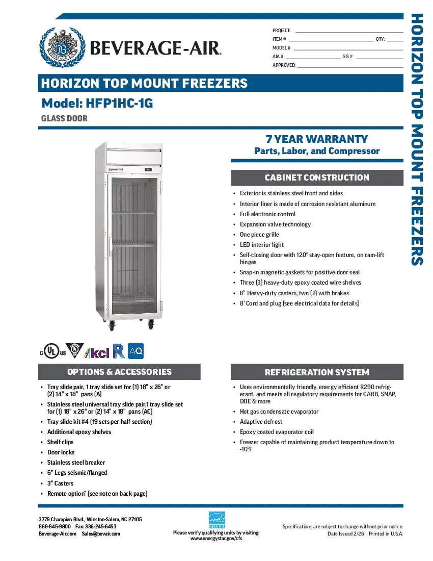 beverage-air-hfp1hc-1gspecsheet.pdf