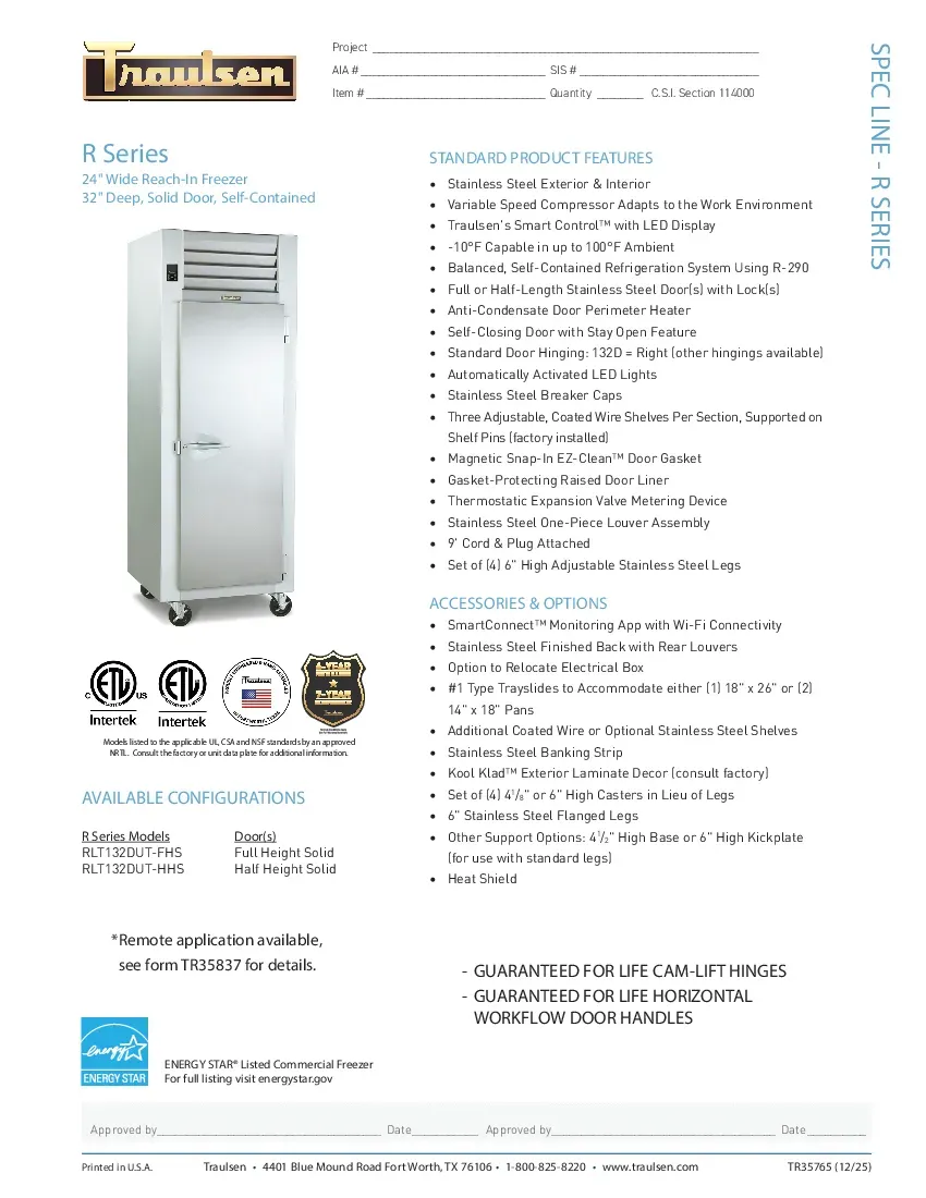 traulsen-rlt132d-fhsspecsheet.pdf