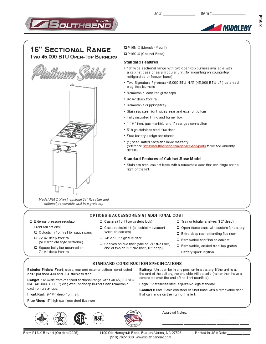 southbend-p16c-xspecsheet.pdf