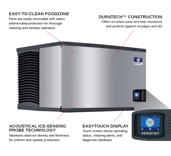 Manitowoc IRT1900A 48 Regular Size Cubes Ice Maker, Cube-Style - 1500-2000 lbs/24 Hr Ice Production, Air-Cooled, 208-230 Volts