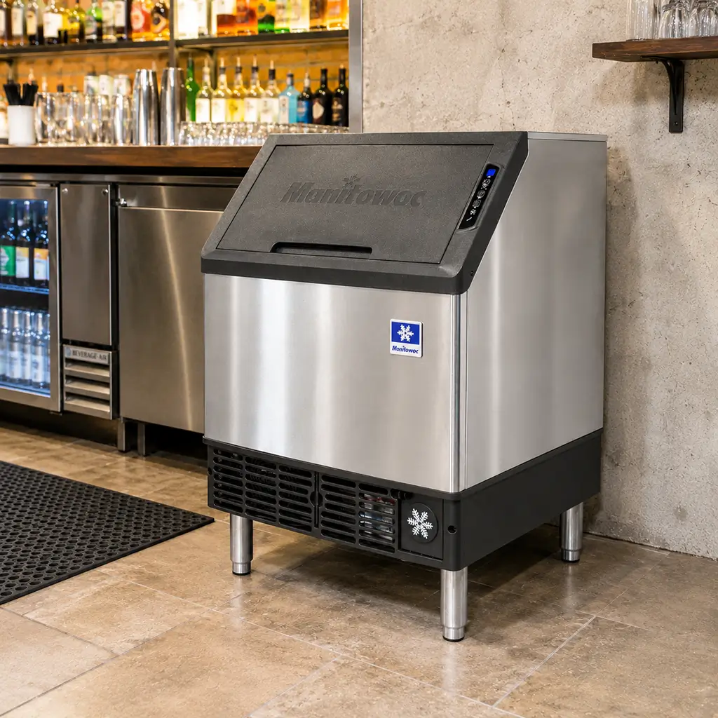 Manitowoc UYP0190A 26" Half-Dice Ice Maker With Bin, Cube-Style - 100-200 lbs/24 Hr Ice Production, Air-Cooled,