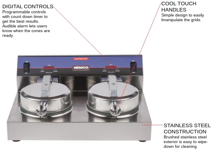 Nemco Food Equipment 7000A-2S240 Waffle Baker