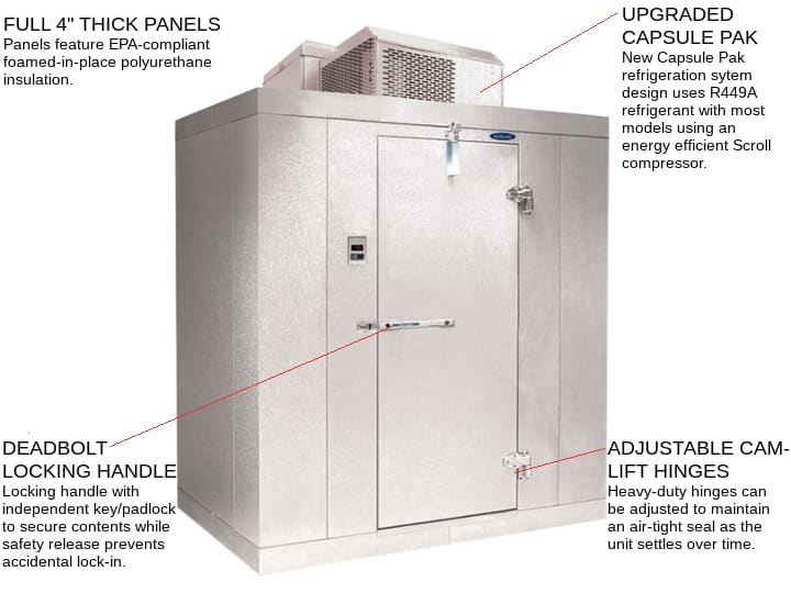 Nor-Lake KLF8788-C 8' x 8' x 8'-7 H Kold Locker Indoor Freezer with floor