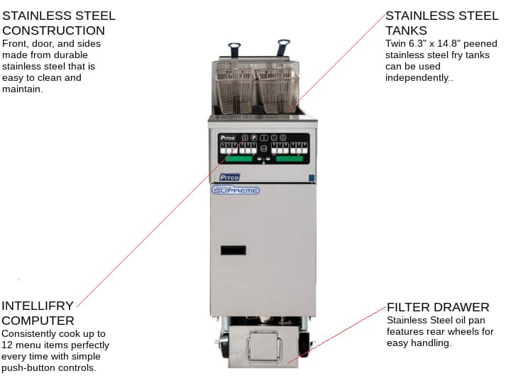 Pitco Frialator SELV14T-C/FD Solstice Reduced Oil Volume Fryer