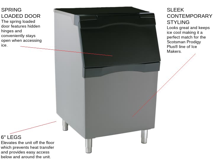 Ice Machine Bin 30'' Ice Storage Bin 375lbs