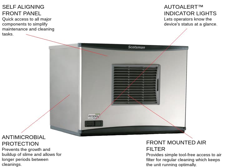 Scotsman C0630SA-32 30 Half-Dice Ice Maker, Cube-Style - 700-900 lb/24 Hr Ice Production, Air-Cooled, 208-230 Volts