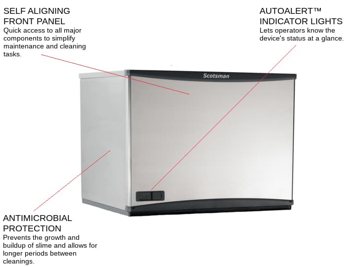 Scotsman C0630SW-32 30 Half-Dice Ice Maker, Cube-Style - 700-900 lb/24 Hr Ice Production, Water-Cooled, 208-230 Volts