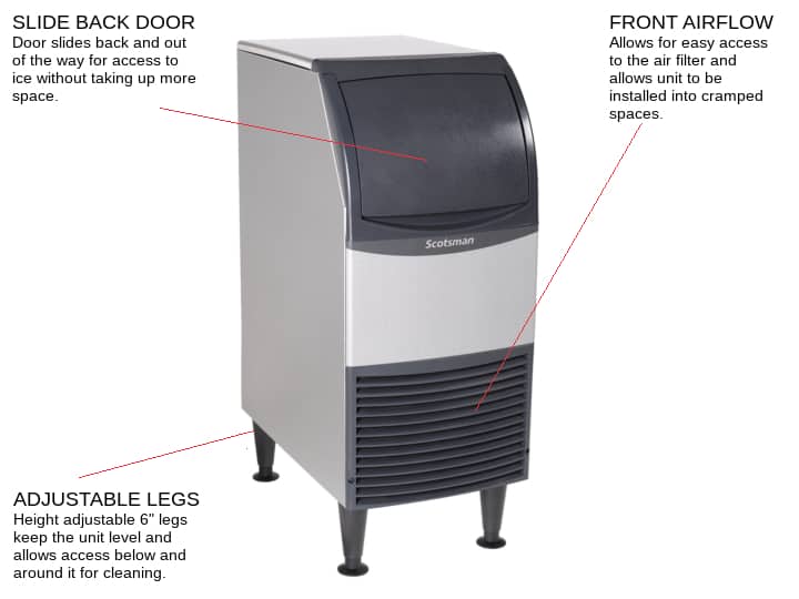 Scotsman CU0415MA-1 15 Full-Dice Ice Maker With Bin, Cube-Style - 50-100 lbs/24 Hr Ice Production, Air-Cooled, 115 Volts