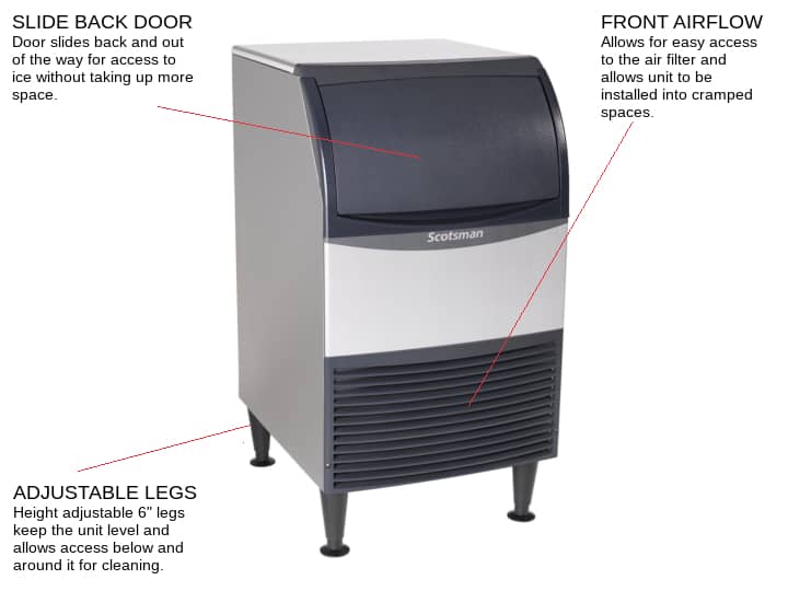 Scotsman CU0920MA-1 20 Full-Dice Ice Maker With Bin, Cube-Style - 50-100 lbs/24 Hr Ice Production, Air-Cooled, 115 Volts