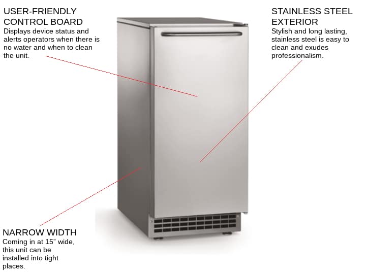 Scotsman CU50GA-1 14.88 Full-Dice Ice Maker With Bin, Cube-Style - 50-100 lbs/24 Hr Ice Production, Air-Cooled, 115 Volts