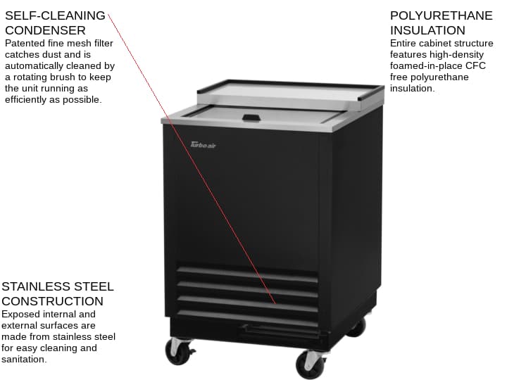Turbo Air TBC-24SD-GF-N6 Commercial Glass & Restaurant Supply