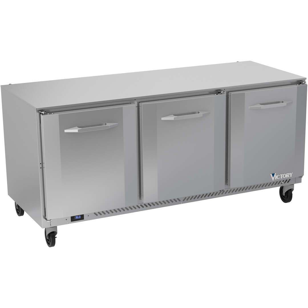 Victory Refrigeration VUR72HC 72'' 3 Section Undercounter Refrigerator