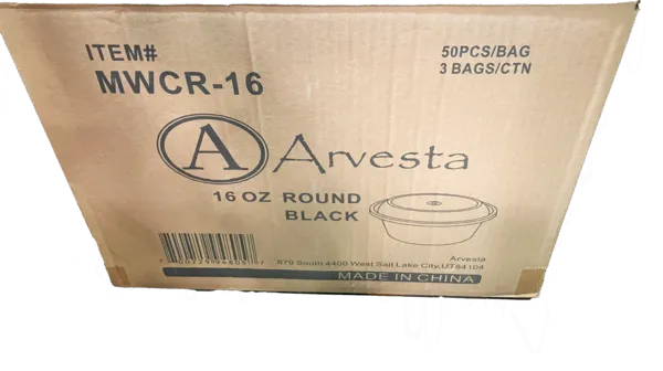 ARVESTA 16OZ MICRO ROUND FOOD CONT. W/LIDS 150/CS (SOLD AS CASE ONLY)