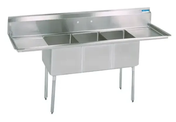 BK RESOURCES WARRANTY BK RESOURCES WARRANTY 3 COMPT SINK 20X20X12" WELLS 18" D/B L&R