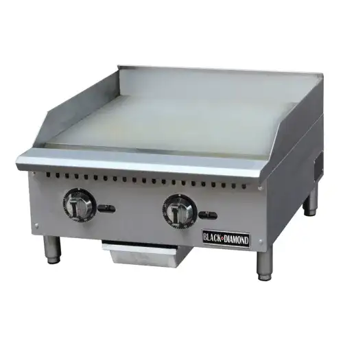 Admiral Craft BDCTG-24T Black Diamond 24'' Countertop Gas Griddle with Thermostatic Controls - 60,000 BTU