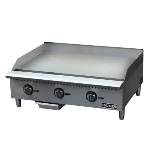 Admiral Craft BDCTG-36T Black Diamond 36'' Countertop Gas Griddle with Thermostatic Controls - 90,000 BTU