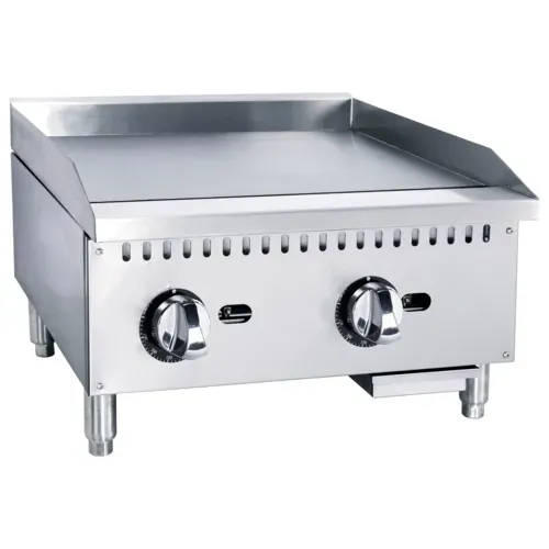 Admiral Craft BDECTG-24/NG Black Diamond 24'' Countertop Gas Griddle with Manual Controls - 60,000 BTU
