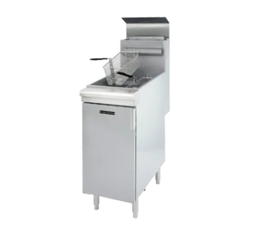 Admiral Craft BDGF-120/NG Black Diamond 15 - 50 lb. Gas Floor Model Full Pot Fryer with Thermostatic Controls - 120,000 BTU