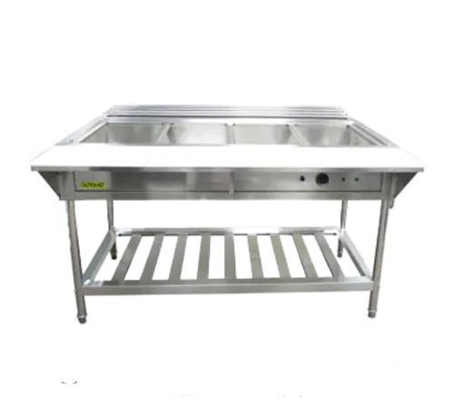 Admiral Craft EST-240 (4) 12" x 20" x 8-1/2" Deep Wells Electric Hot Food Serving Counter with Thermostatic Controls, 208-240 Volts