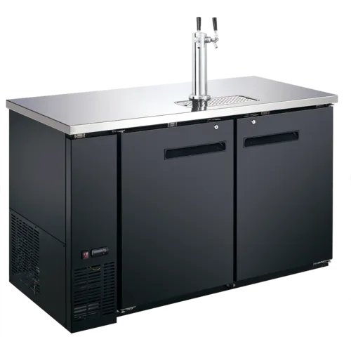 Admiral Craft Admiral Craft USBD-5928/2 2 Taps 1/2 Barrel Draft Beer Cooler - Black, 2 Kegs Capacity, 115 Volts