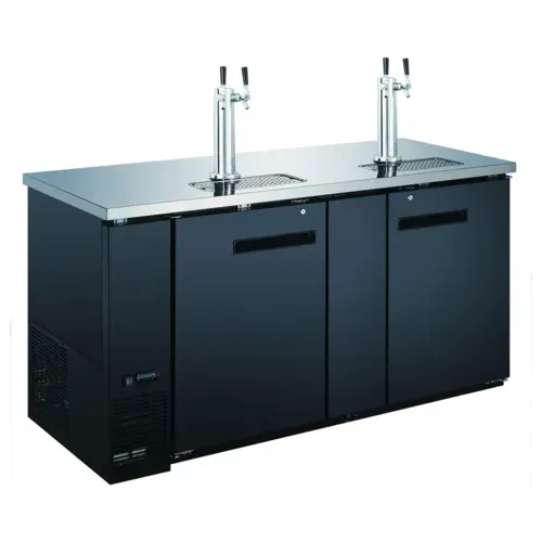 Admiral Craft Admiral Craft USBD-6928/2 4 Taps 1/2 Barrel Draft Beer Cooler - Black, 3 Kegs Capacity, 115 Volts
