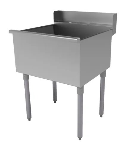 Advance Tabco Advance Tabco 4-1-24D Commercial Sink, (1) One Compartment, 16 Gauge Stainless Steel Construction with and without Drainboard - 24.00" W