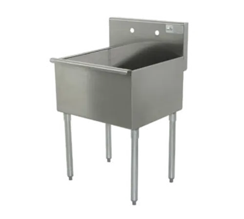 Advance Tabco 6-41-24-X Commercial Sink, (1) One Compartment, 16 Gauge Stainless Steel Construction with Galvanized Steel Legs and without Drainboard - 24" W