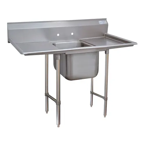 Advance Tabco 9-21-20-36RL Commercial Sink, (1) One Compartment, 18 Gauge Stainless Steel Construction with Stainless Steel Legs and with 2 Drainboards - 94" W