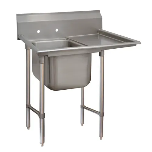 Advance Tabco 9-81-20-36R Commercial Sink, (1) One Compartment, 18 Gauge Stainless Steel Construction with Stainless Steel Legs and With Right-hand Drainboard - 62" W