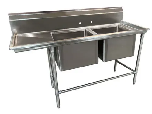 Advance Tabco Advance Tabco 94-2-36-36L Commercial Sink, (2) Two Compartment, 14 Gauge Stainless Steel Construction with Stainless Steel Legs and With Left-hand Drainboard - 76" W