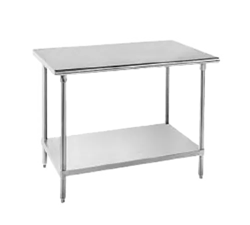 Advance Tabco AG-3611 Work Table, 16 Gauge Stainless Steel Top with Undershelf, Galvanized Steel Legs and without Backsplash - 132"W x 36"D x 35.5"H