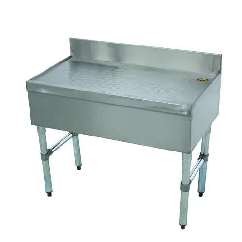 Advance Tabco CRD-2-X Underbar Drainboard, Freestanding with Stainless Steel Construction 4"H Backsplash - 24"W x 21"D