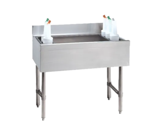 Advance Tabco CRI-16-24-7 Underbar Basics" Cocktail Unit, Stainless Steel with 100 lbs. Ice Capacity (2) Removable Plastic Bottle Racks 7-Circuit Built-In Cold Plate - 24"W x 21"D with 100 lbs. Ice Capacity (2) Removable Plastic Bottle Racks 7-Circuit Built-In Cold Plate - 24"W x 21"D