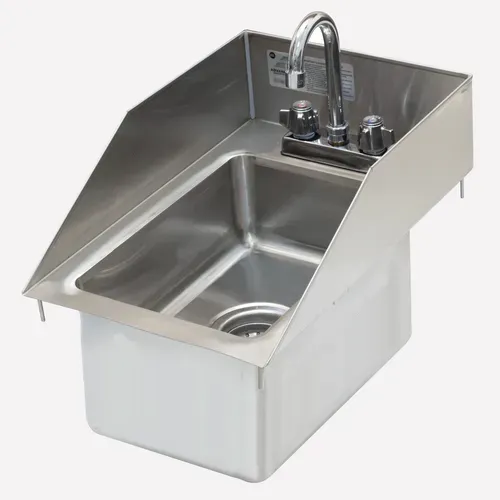 Advance Tabco DI-1-10SP-EC-X Special Value 20 Gauge Type 304 Stainless Steel 10" x 14" x 10" 1 Compartment Drop-In Sink / Deck Mounted Gooseneck Faucet