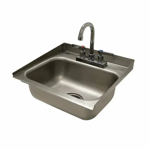 Advance Tabco DI-1-30 18 Gauge Type 304 Stainless Steel 14" x 10" x 5" 1 Compartment Drop-In Sink / Deck Mounted Gooseneck Faucet