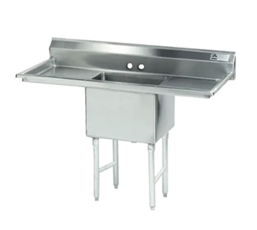 Advance Tabco FC-1-1824-24RL-X Commercial Sink, (1) One Compartment, 16 Gauge Stainless Steel Construction with Galvanized Steel Legs and with 2 Drainboards - 66" W