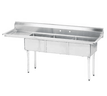 Advance Tabco FE-3-1515-15L-X Lite" Series Fabricated NSF Sink Advance Tabco FE-3-1515-15L-X Lite" Series Fabricated NSF Sink