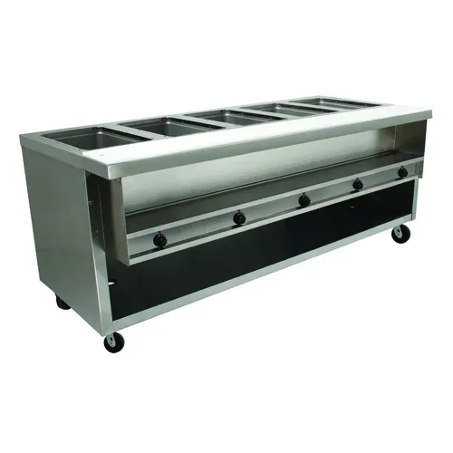 Advance Tabco HDSW-5-240-BS Electric Hot Food Steam Table with (5) 12" x 20" Hot Food Insulated Wells and Thermostatic Controls, 208-240 Volts