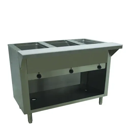 Advance Tabco HF-3E-240-BS Electric Hot Food Steam Table with (3) 12" x 20" Hot Food Wells and Infinite Controls, 208-240 Volts