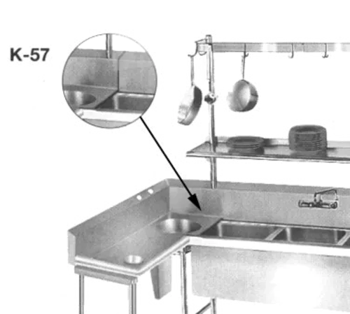 Advance Tabco K-57 Welded field joint (welded in field by others)
