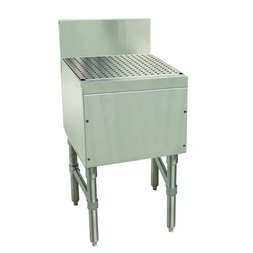 Advance Tabco PRD-19-42 Prestige Drainboard, Freestanding with Stainless Steel Construction 7"H Backsplash Cabinet Base - 42"W x 20"D