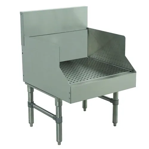 Advance Tabco PRGS-19-12 Prestige Recessed Glass Storage Unit, Freestanding with Stainless Steel Construction 7"H Backsplash - 12"W x 25"D